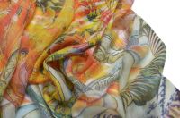 白度母金色藏佛教唐卡圍巾SWC815 高端羊絨印花圍巾