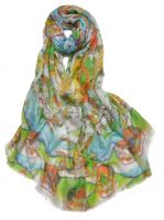 綠度母藏佛教唐卡圍巾SWC815 高端羊絨印花圍巾