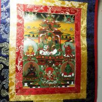 西藏鍍金唐卡五性財神唐卡佛像(20*25公分)