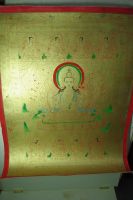 供應手繪精品黃金西藏唐卡—四臂觀音